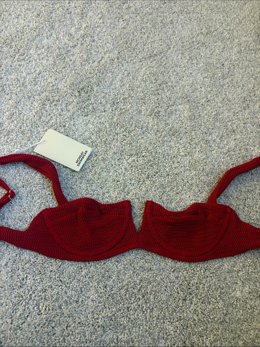 Monday swimwear- Clovelly top in cherry crinkle